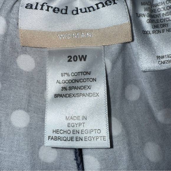 Like New Alfred Dunner Navy Polka Dots Capri Pants Size 20 - Picture 5 of 9